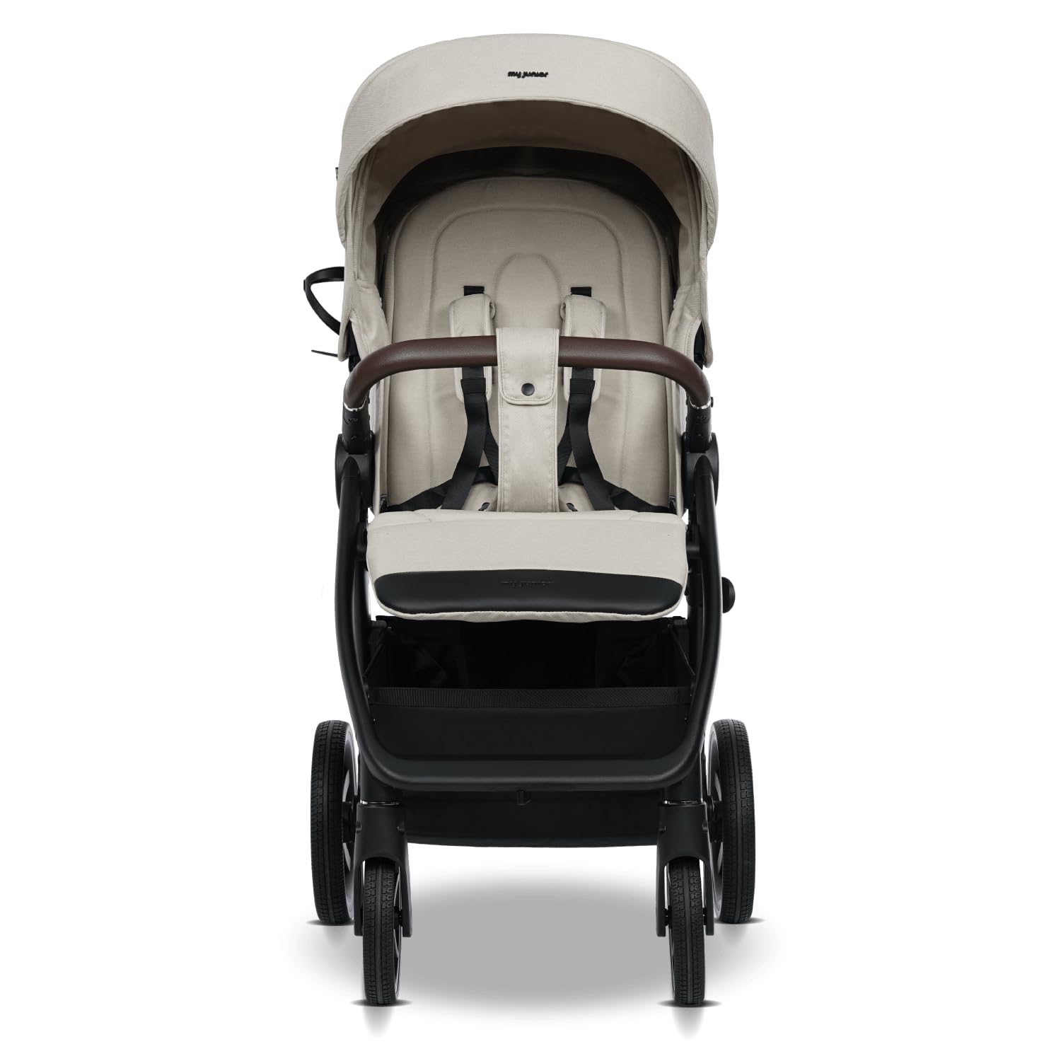 my junior® PLIA² | großer Komfortbuggy mit Luftkammerreifen, Einhand-Faltmechanismus, einstellbare Federung, XXL-Einkaufskorb & -Verdeck, Belüftung, inkl. Getränkehalter + Tragegurt (Desert Bloom)