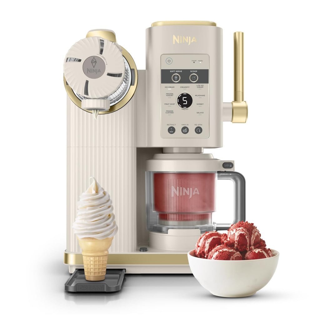 Ninja CREAMi Scoop & Swirl Eismaschine mit 2 Behältern Platinsilber NC701EU | 13 Funktionen, für Eiscreme, Softeis, Gelato, Sorbet, Milchshakes und mehr, mit Mix-In-Funktion, Platinsilber