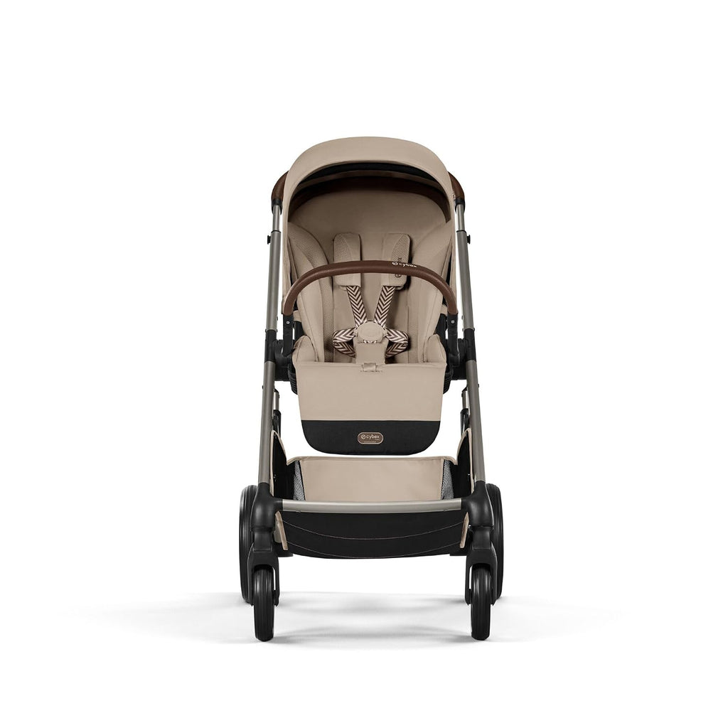 CYBEX Gold Kinderwagen BALIOS S LUX, ab 0-4 Jahre, Almond Beige | Ab Geburt bis 4 Jahre, max 22 kg, Reisesystem, Ergonomische Liegeposition, Einhand-Gurtsystem, All-Terrain-Räder