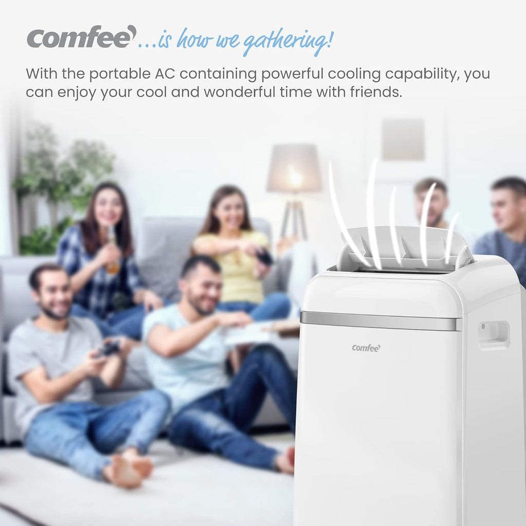 Comfee Mobiles Klimagerät Eco Friendly Pro, 10000 BTU 2,9kW, Kühlen&Ventilieren&Entfeuchten, Raumgröße bis 98m³(36㎡), Mobile Klimaanlage mit Abluftschlauch
