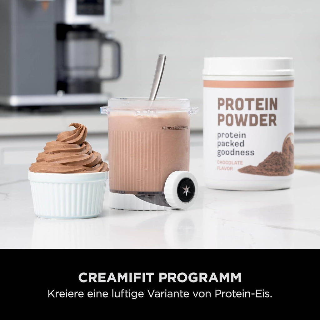 Ninja CREAMi Scoop & Swirl Eismaschine mit 2 Behältern Platinsilber NC701EU | 13 Funktionen, für Eiscreme, Softeis, Gelato, Sorbet, Milchshakes und mehr, mit Mix-In-Funktion, Platinsilber