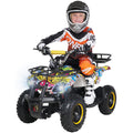 Actionbikes Motors Kinder Quad Elektro ATV Torino | 𝟑𝟔 Volt 𝟭𝟬𝟬𝟬 Watt Motor bis 𝟐𝟒 km/h - Kinderquad - Pocket Quad - Elektroquad - Miniquad - Für Kinder ab 8 Jahren (Schwarz Weiß Rot Polo)
