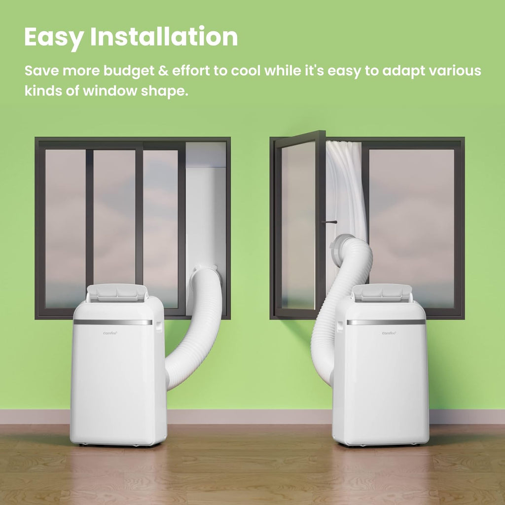 Comfee Mobiles Klimagerät Eco Friendly Pro, 10000 BTU 2,9kW, Kühlen&Ventilieren&Entfeuchten, Raumgröße bis 98m³(36㎡), Mobile Klimaanlage mit Abluftschlauch