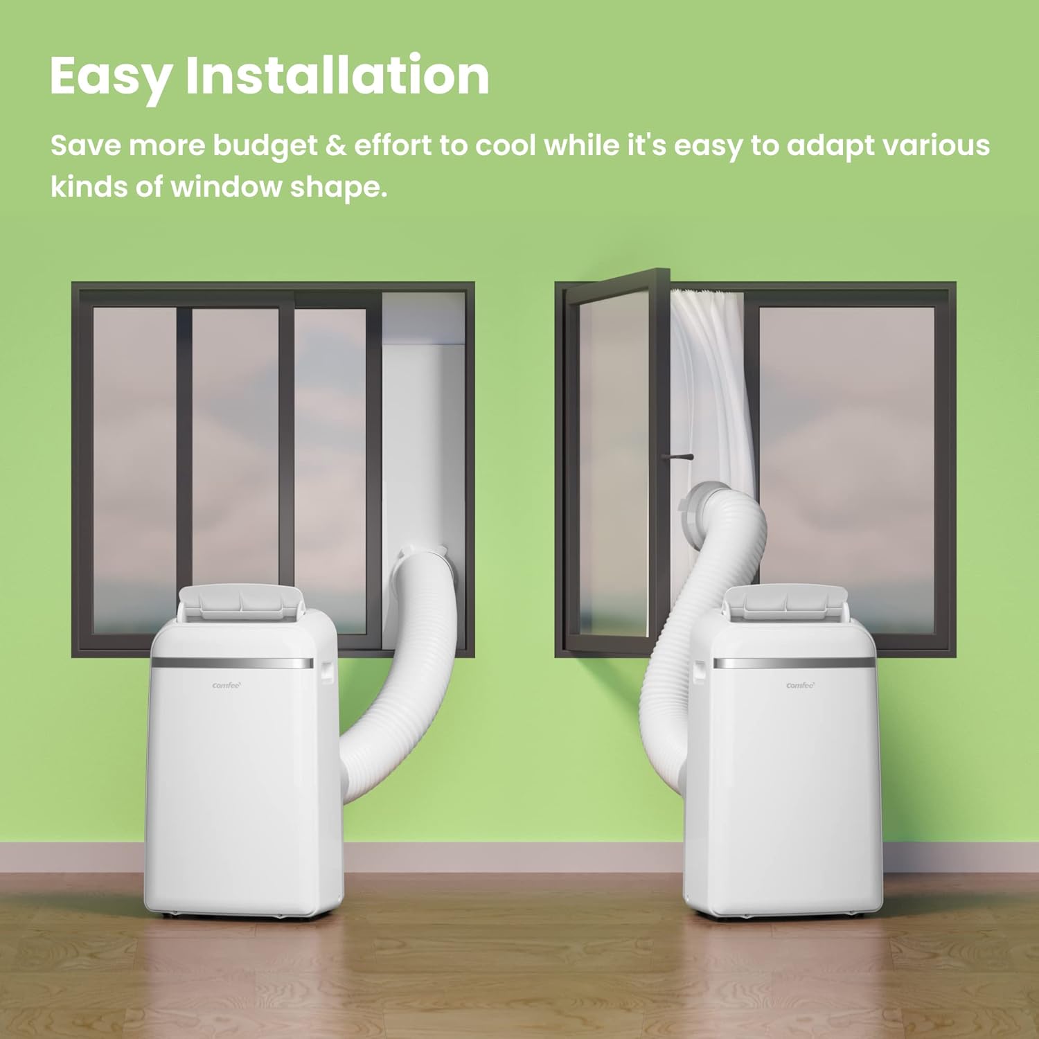 Comfee Mobiles Klimagerät Eco Friendly Pro, 10000 BTU 2,9kW, Kühlen&Ventilieren&Entfeuchten, Raumgröße bis 98m³(36㎡), Mobile Klimaanlage mit Abluftschlauch