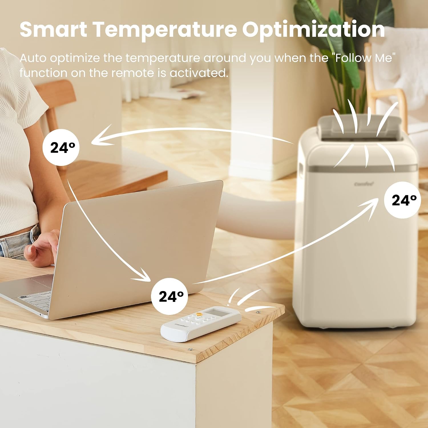 Comfee Mobiles Klimagerät Eco Friendly Pro, 10000 BTU 2,9kW, Kühlen&Ventilieren&Entfeuchten, Raumgröße bis 98m³(36㎡), Mobile Klimaanlage mit Abluftschlauch
