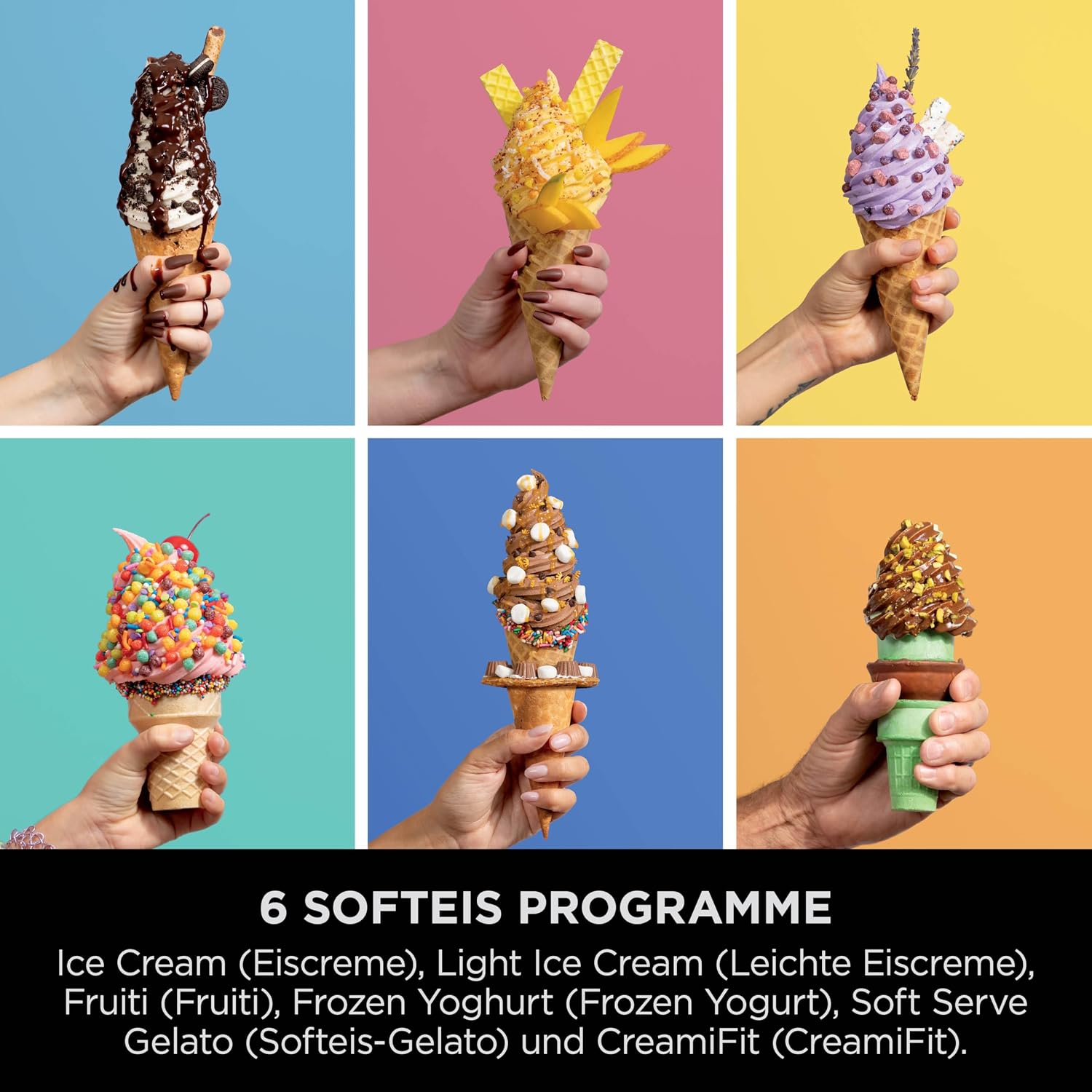 Ninja CREAMi Scoop & Swirl Eismaschine mit 2 Behältern Platinsilber NC701EU | 13 Funktionen, für Eiscreme, Softeis, Gelato, Sorbet, Milchshakes und mehr, mit Mix-In-Funktion, Platinsilber