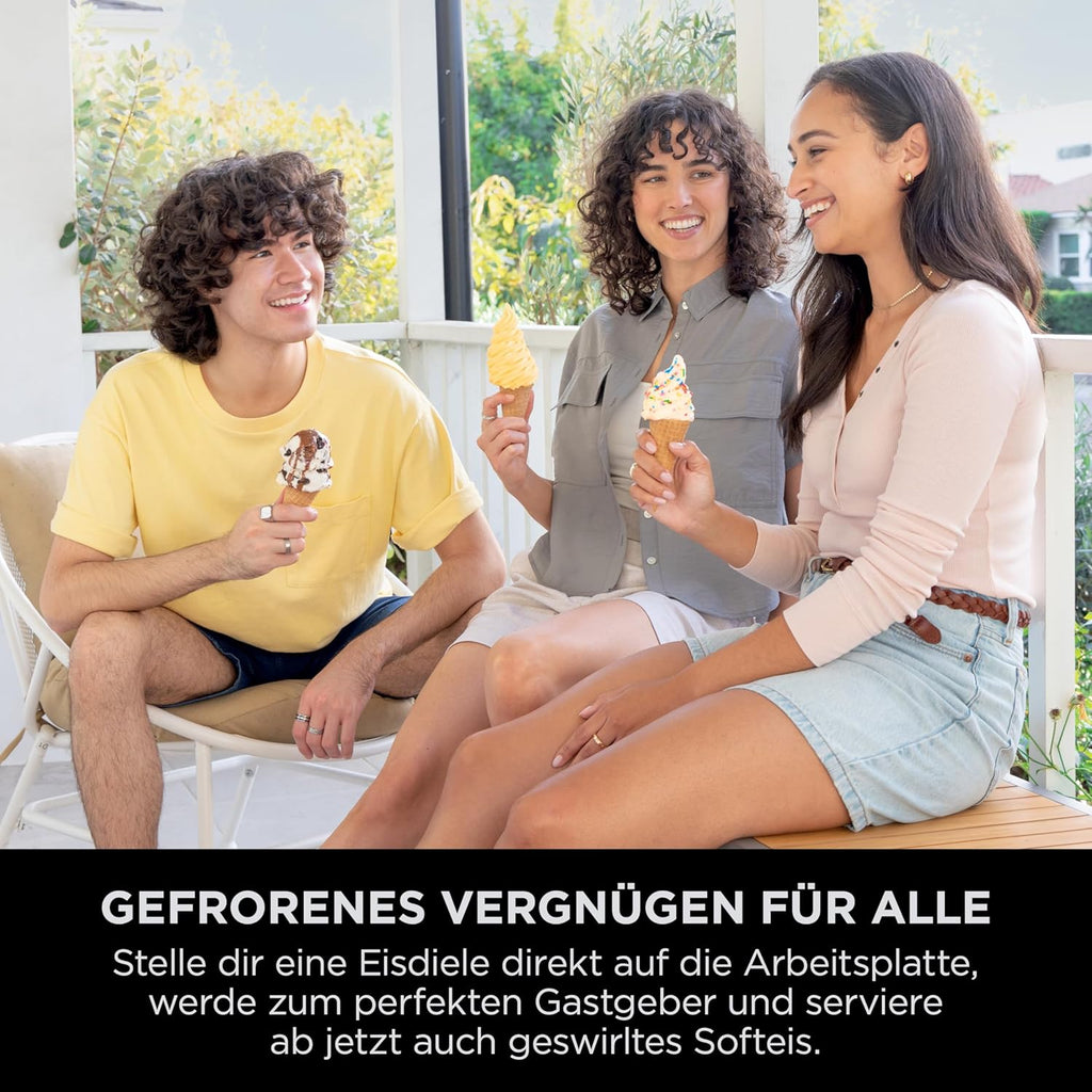 Ninja CREAMi Scoop & Swirl Eismaschine mit 2 Behältern Platinsilber NC701EU | 13 Funktionen, für Eiscreme, Softeis, Gelato, Sorbet, Milchshakes und mehr, mit Mix-In-Funktion, Platinsilber